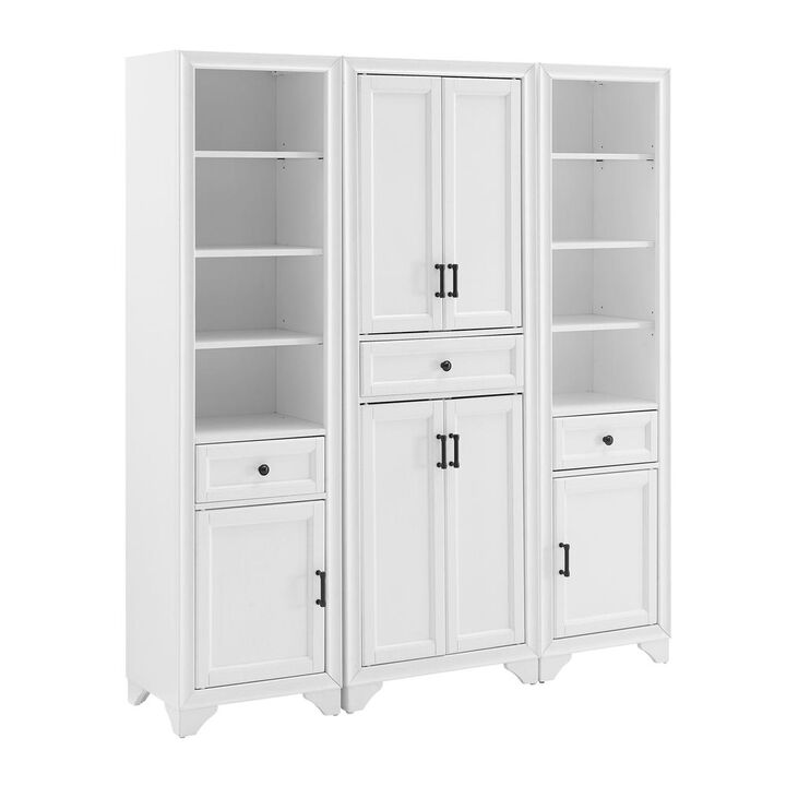 Tara 3Pc Pantry Set Distressed White - Pantry & 2 Linen Cabinets