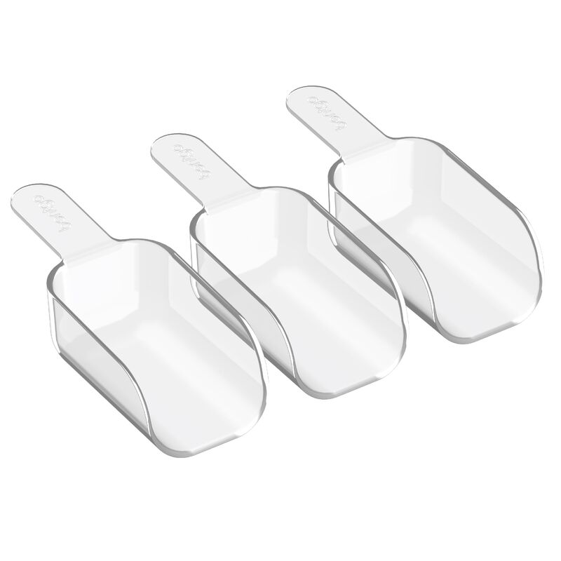 Bentgo Pantry - 3-Piece All Purpose Scoop Set, 1/2 Cup (4 oz) Spoon, Clear & Lightweight, Ideal for Scooping Flour, Sugar, Coffe