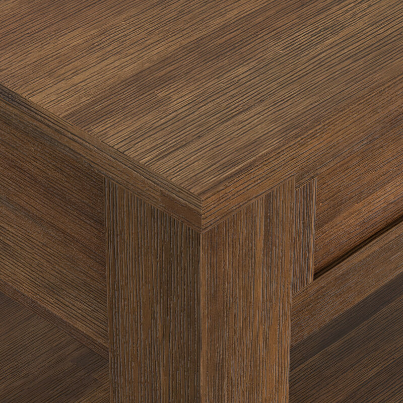 Monroe SOLID ACACIA WOOD 22 inch Wide Square Rustic End Table in Rustic Natural Aged Brown