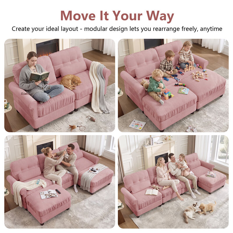 Jokceg Chenille U‑Shape Modular Sectional Sofa image number 7