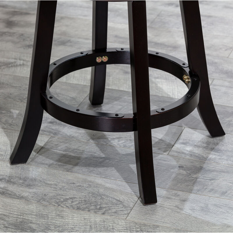 Streamdale Espresso Counter Stool with Beige Fabric Seat image number 8