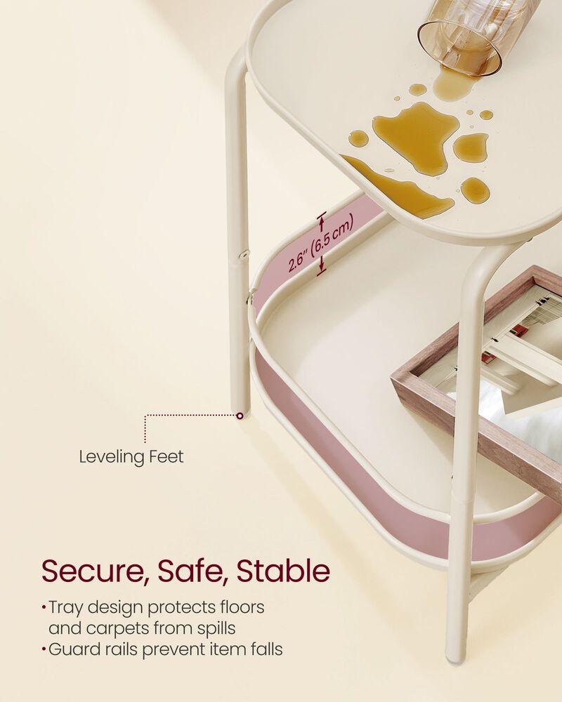 Storage Coffee Table with Metal Frame &ndash; 2-Tier Design with Functional Tray Top for Compact Spaces