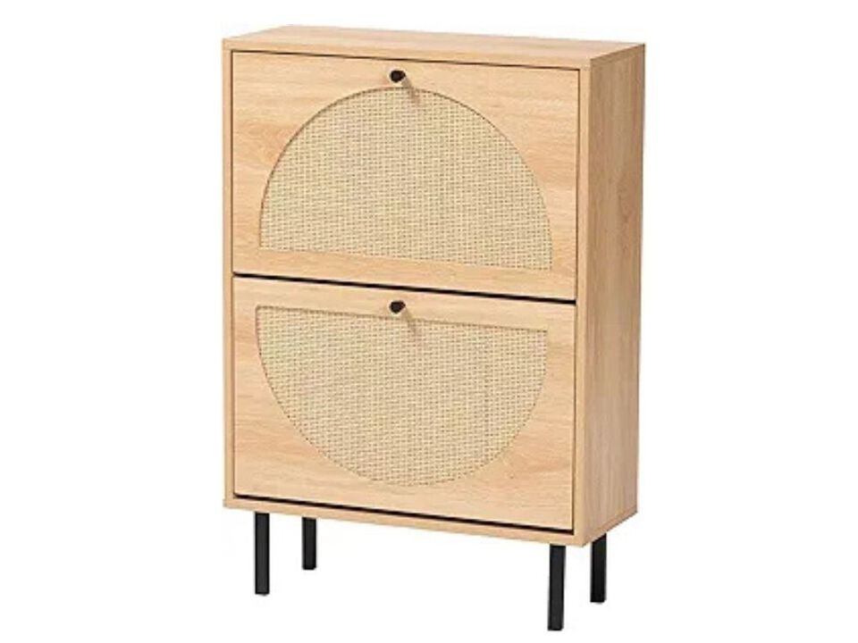 Entryway Wood Shoe Storage Cabinet 12 Pair Flip Drawer Remus