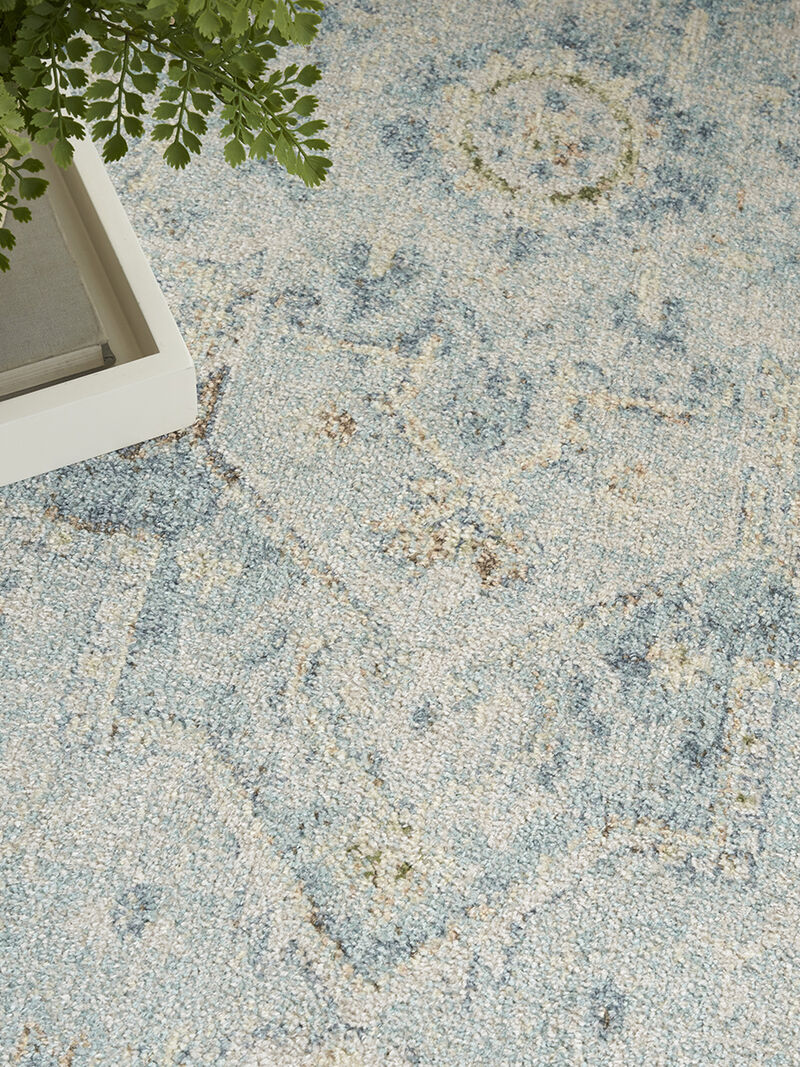 Astra Machine Washable ASW12 Light Blue 9' x 12' Rug