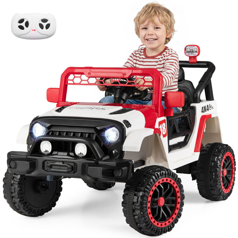 12V Kids Ride On Toy Truck with 3 Speeds and Remote Control for Yard image number 7