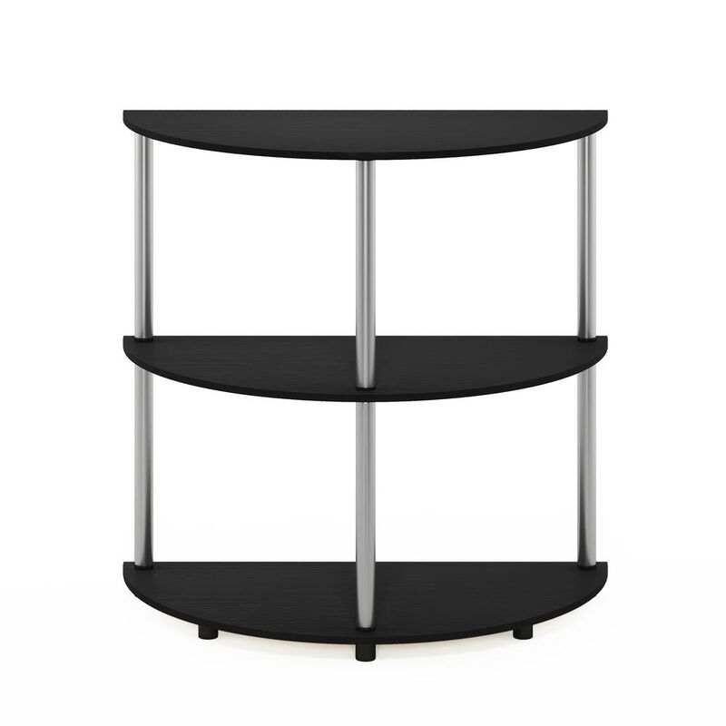 Furinno Frans Turn-N-Tube Half Round Console Table, Black Oak