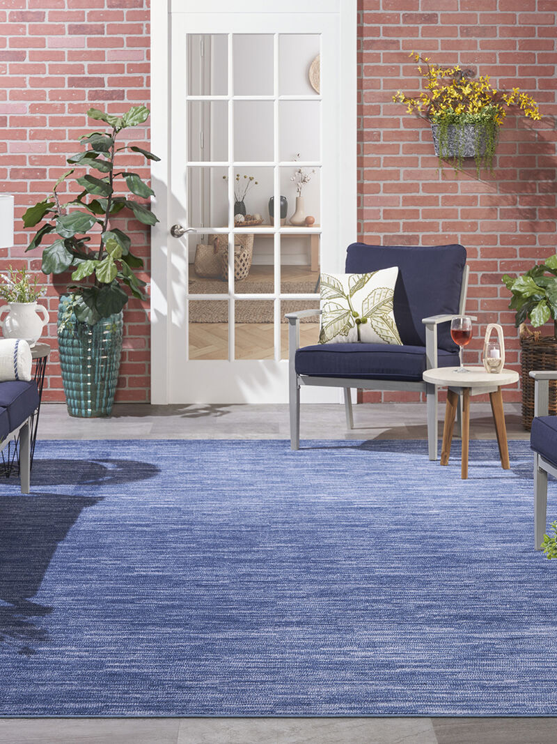 Nourison Essentials NRE01 Navy/Blue 2'2" x 10' Rug image number 1