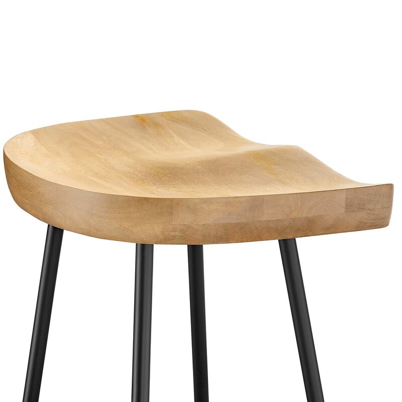 Modway EEI-6742-OAK Concord Backless Wood Bar Stools - Set of 2, Oak image number 7