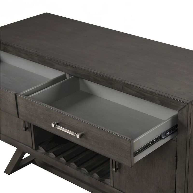 New Classic Furniture High Line Wood 2-drawer Server, Coffee