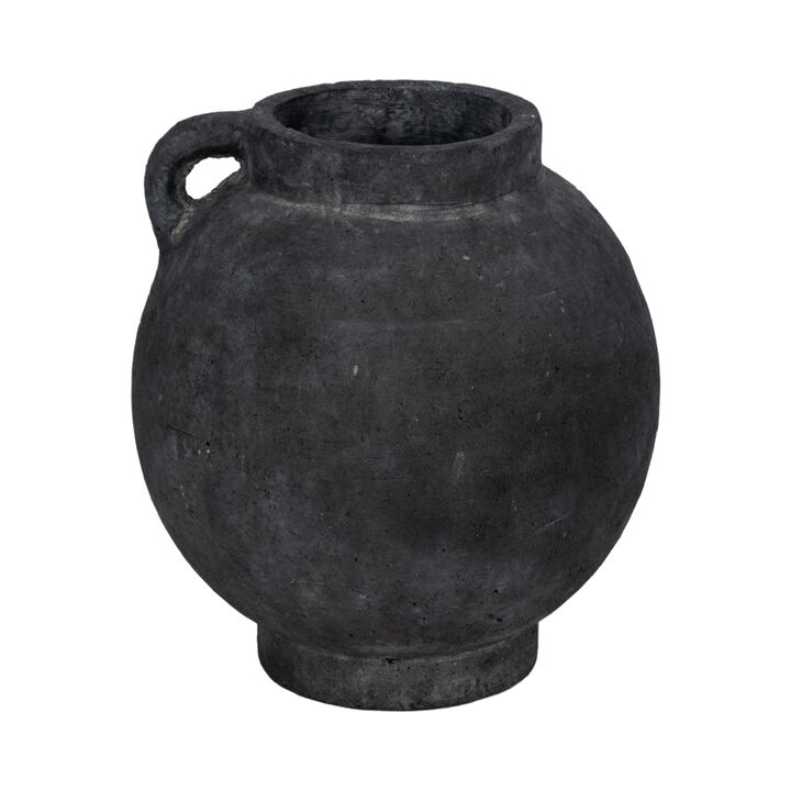 10" Bulbous Jug With Handle, Black