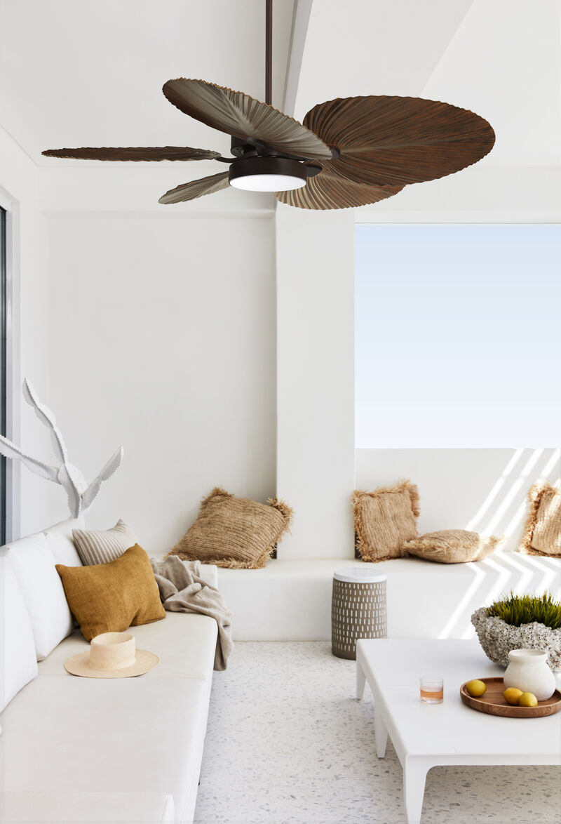 Lucci Air Bali 52" Outdoor Indoor/Outdoor Ceiling Fan with Light and Remote, Ceiling Fan with Lights, Damp Rated, Energy Efficient DC Motor image number 1