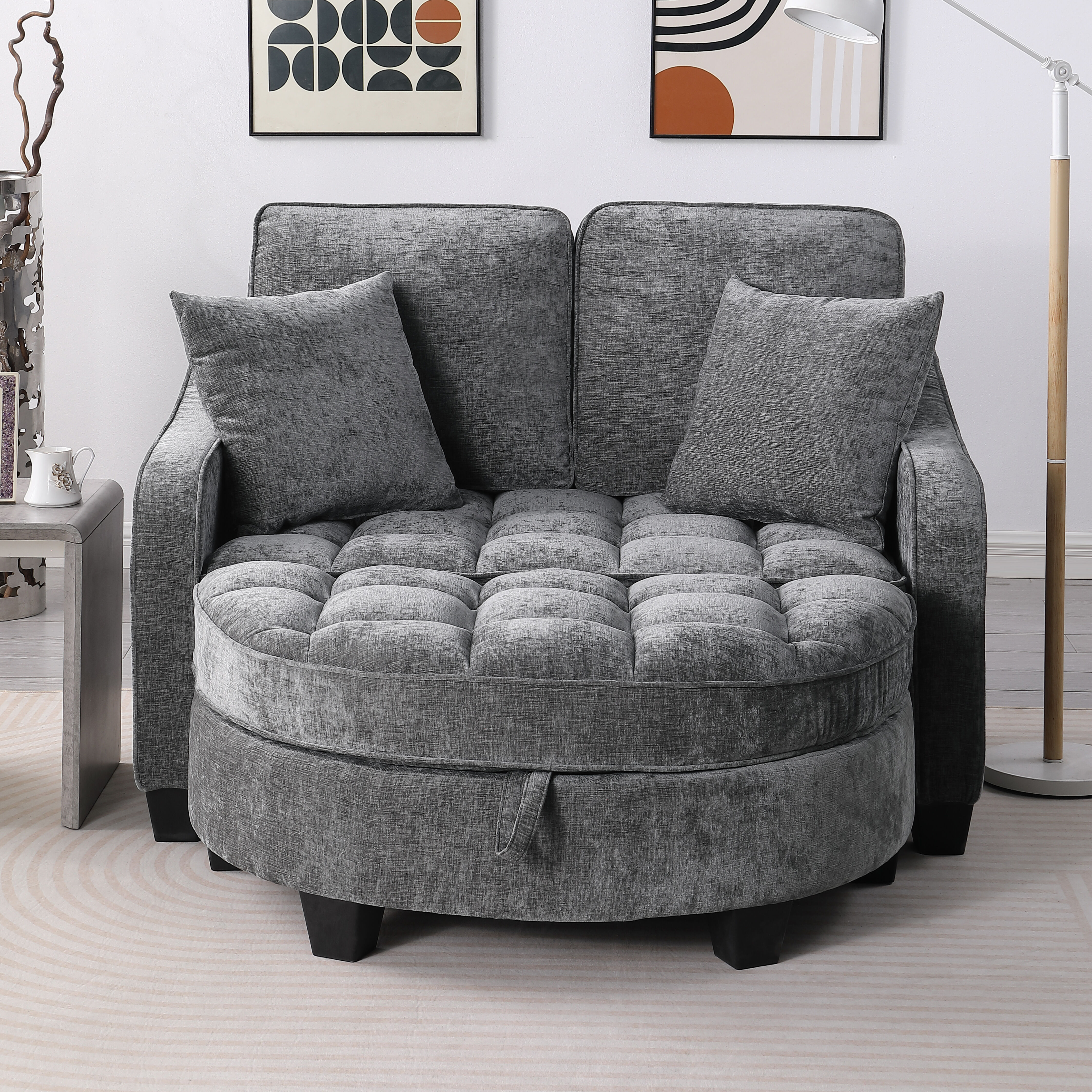 Merax Irregular Arc Design Sofa Chair – Plush Comfort & Space