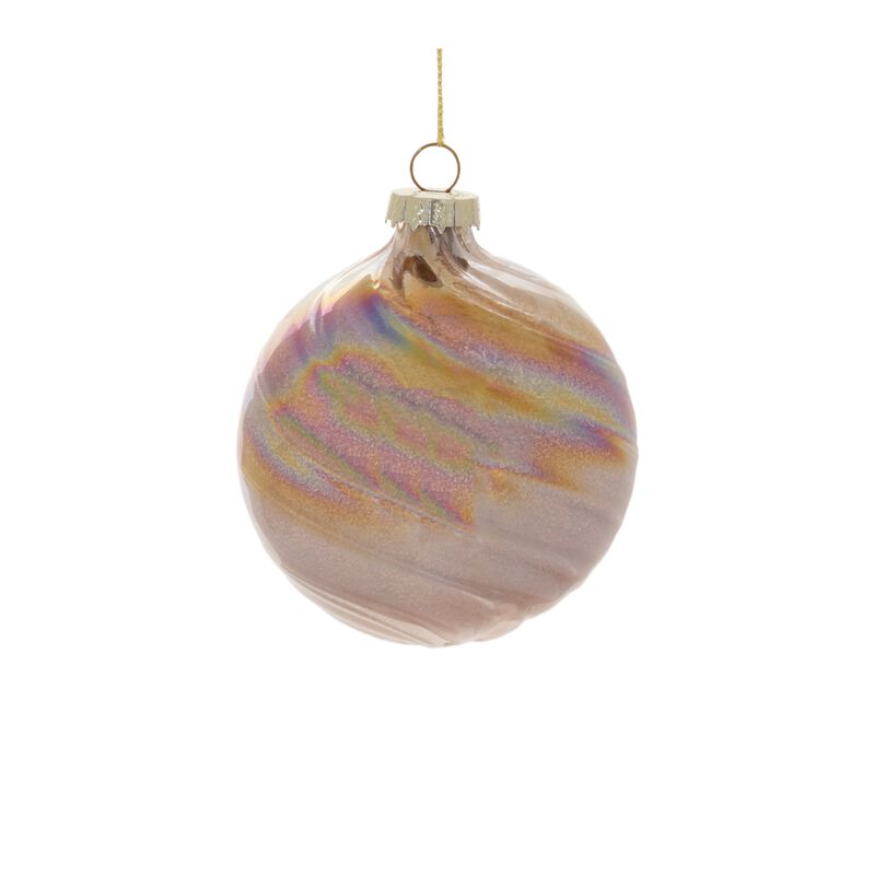 Iridescent Swirl Glass Baubles (Set of 12) – Decorative Holiday Ornaments for Christmas Trees and Winter Displays