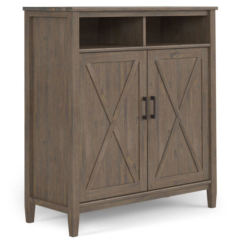 Ela SOLID WOOD 39 inch Wide Transitional Medium Storage Cabinet in Smoky Brown