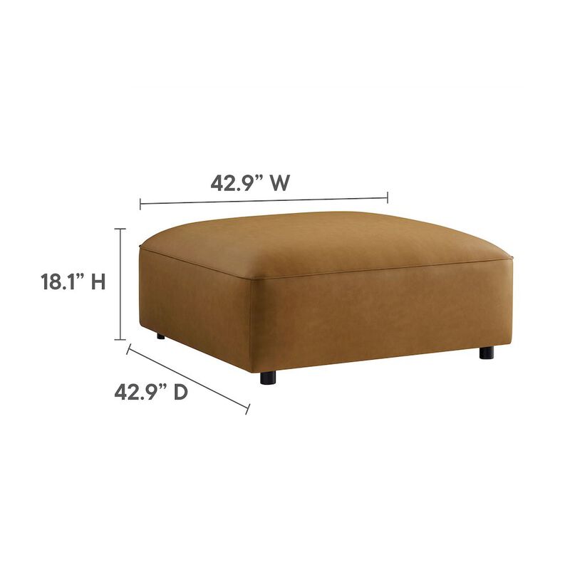 Auren 3-Piece Upholstered Vegan Leather Modular Loveseat with Ottoman image number 3