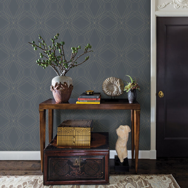 Relativity Charcoal Geometric Wallpaper