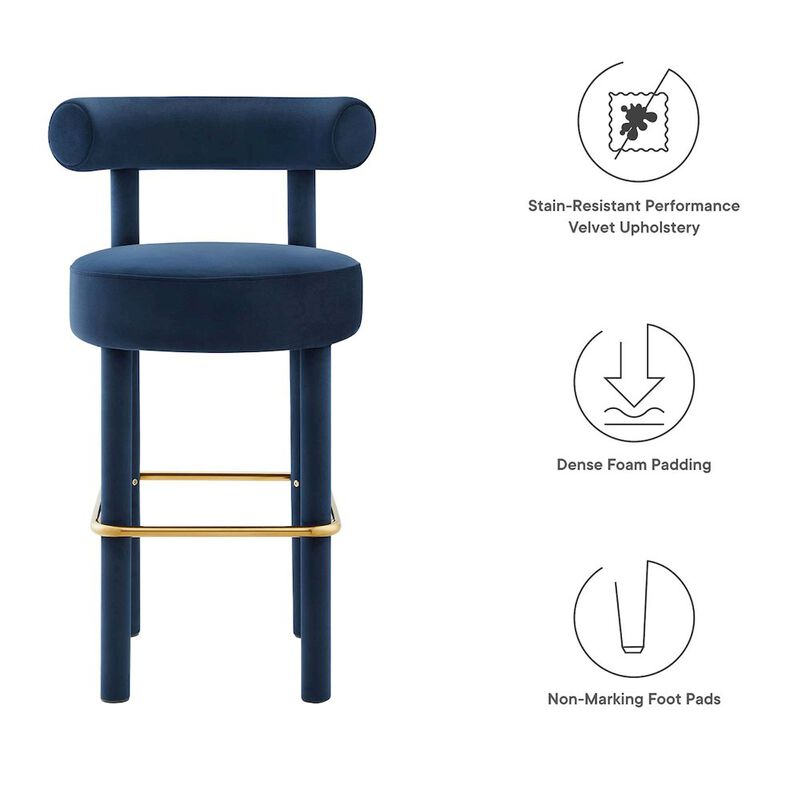Toulouse Performance Velvet Bar Stool Set of 2 image number 1