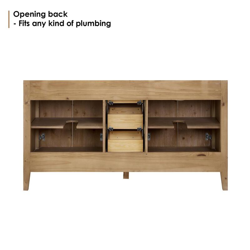 Altair Double Bathroom Cabinet Vanity Base in Top and Sink, no Mirror