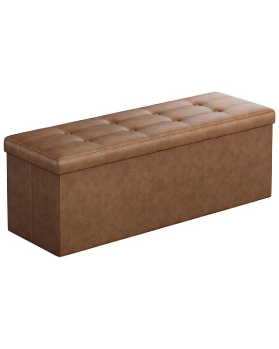 43 Inch Foldable Storage Ottoman Bench for Living Room Bedroom