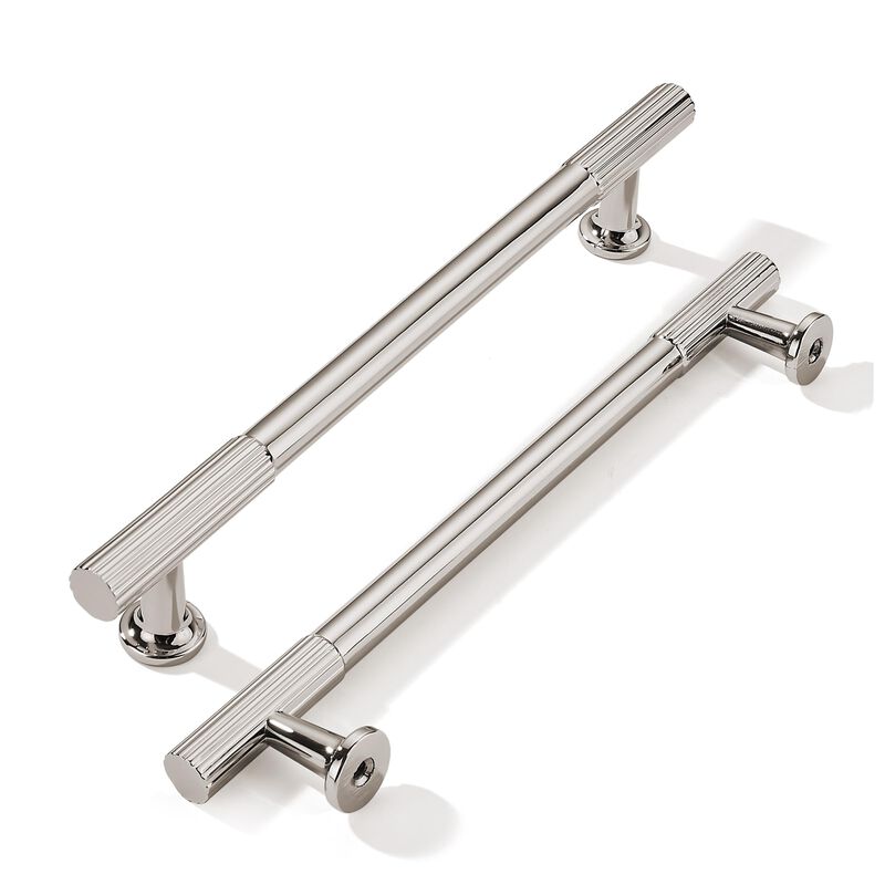 khtumeware 6 Inch Hole Center 5 Pack Polished Nickel Heavy Duty Solid Cabinet Pulls, Kitchen Drawer Handles, for Dresser cabinet