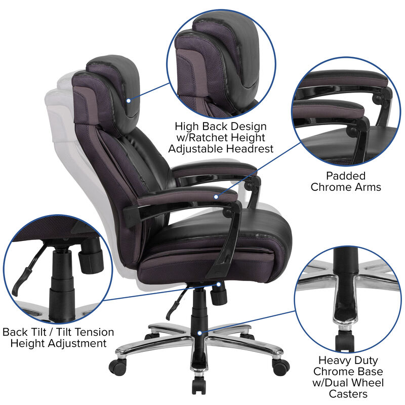 Brown 500LB High Back Chair image number 3