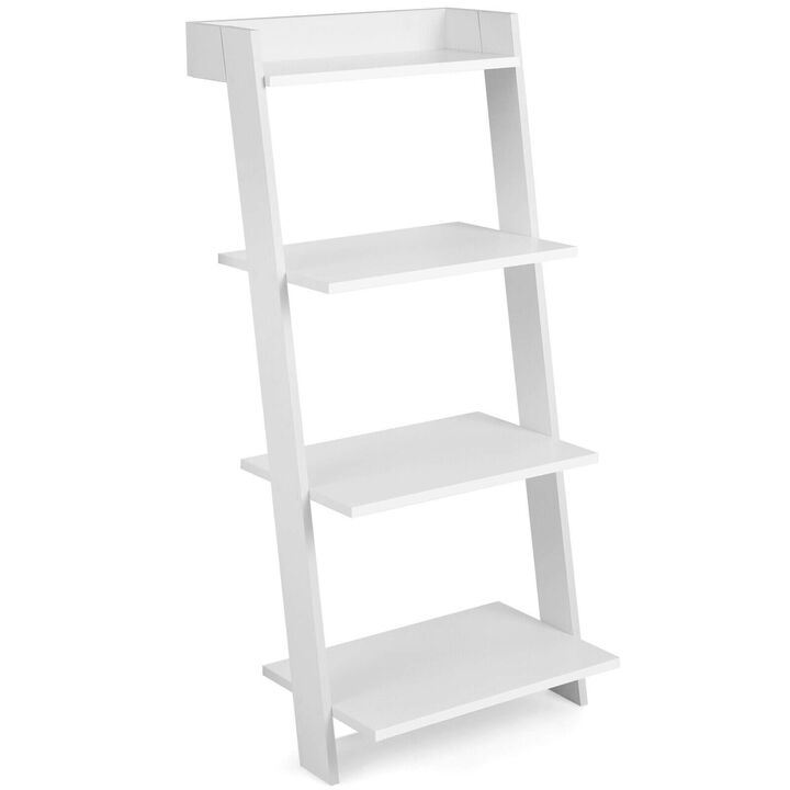 4-Tier Ladder Shelf with Solid Frame and Anti-toppling Device