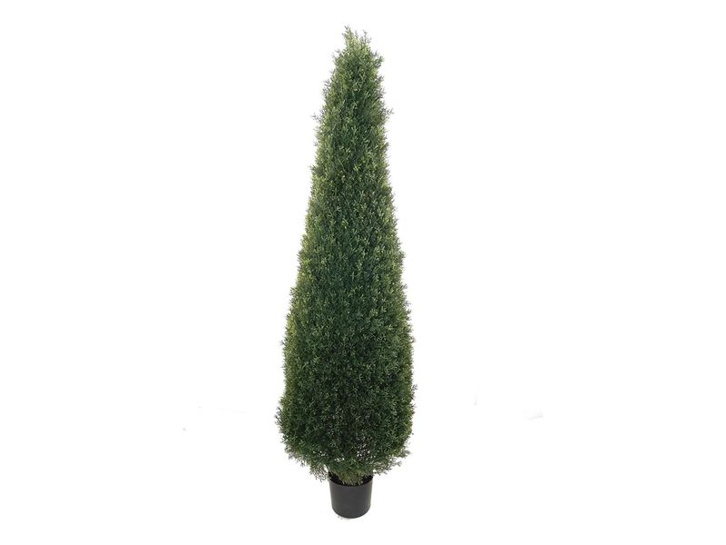 Stylish 4.5-Foot Cone Cedar Artificial Topiary in Pot - Versatile Greenery for Indoor/Outdoor Decor - Lifelike Faux Plant, Top Rated in Home & Garden Deco