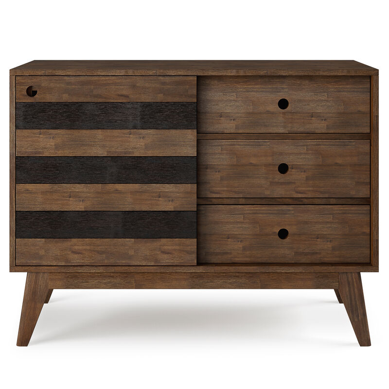 Clarkson SOLID ACACIA WOOD 48 inch Wide Mid Century Medium Storage in Rustic Natural Aged Brown