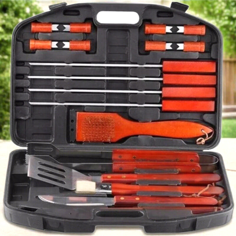 Lexi Home 18 Piece BBQ Grill Tool Set with Carry Case