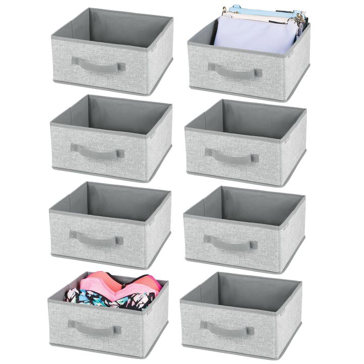 mDesign Fabric Closet Organizer Box - Pull Handle, 8 Pack