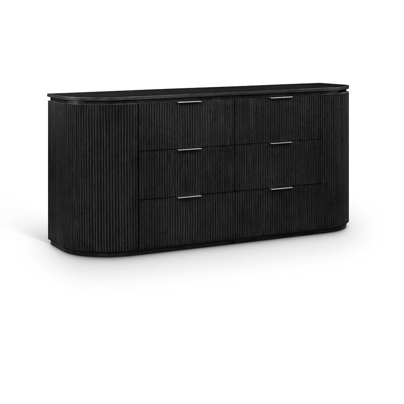 Meridian Furniture Astrid Black Solid Wood And Oak Veneer Dresser