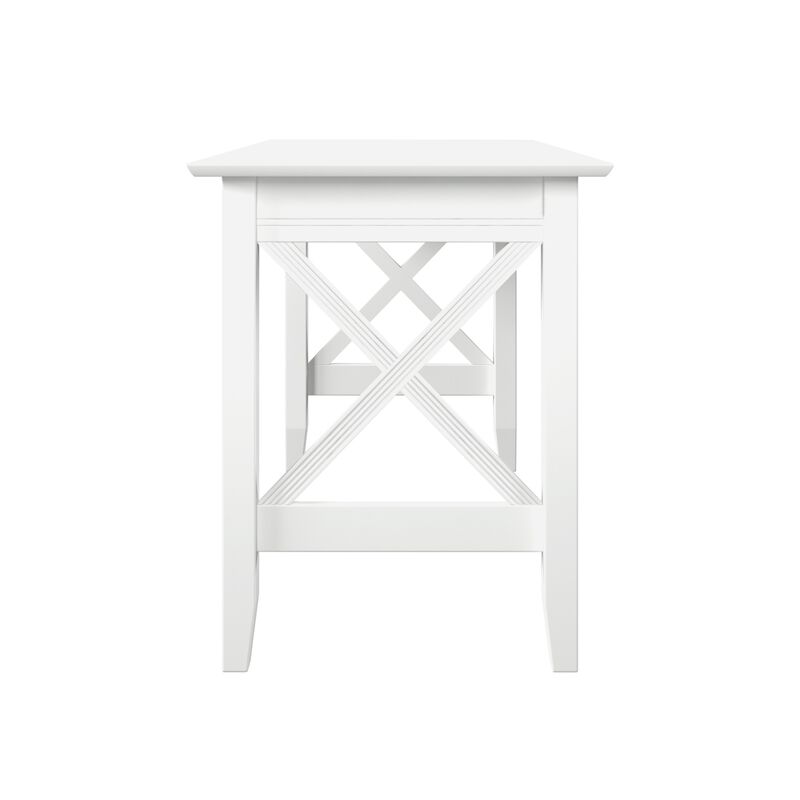 Atlantic Furniture X Design Desk with Surface Mount USB Charger in White