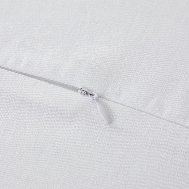 French Flax Linen King Duvet Cover Set in White image number 4