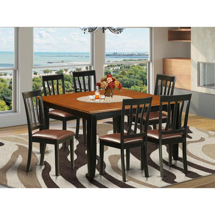 7 PC Dining room set-Dining Table and 6 Wood Dining Chairs