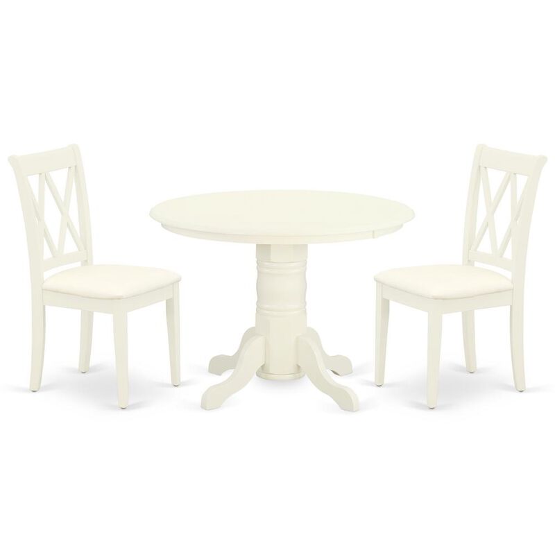 East West Furniture Dining Room Set Linen White