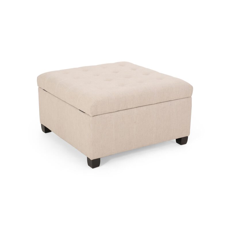 Streamdale Chic Waffle-Stitch Storage Ottoman Unclutter in Style