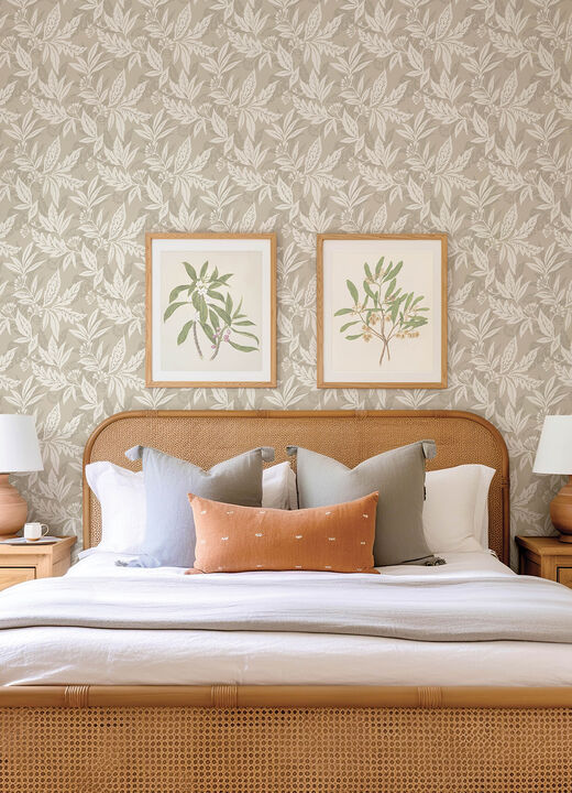 Anita Beige Woodland Floral Wallpaper