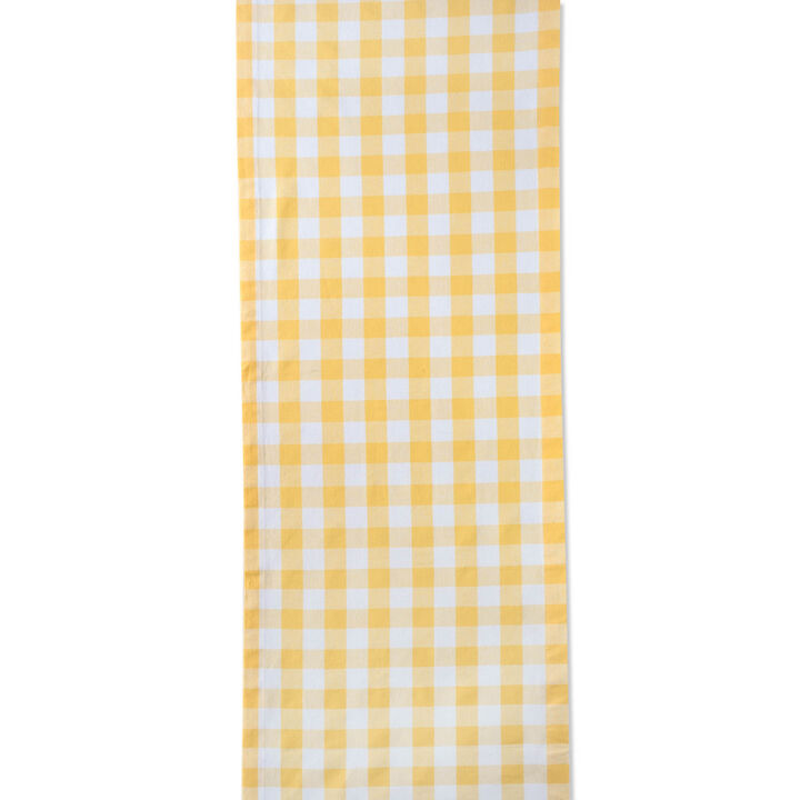 72" Yellow and White Checkered Rectangular Table Runner