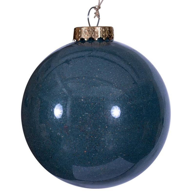 Vickerman 6" Denim Blue Ball Ornament. Includes 2 Pieces per Bag. image number 0