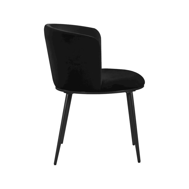 Meridian Furniture Skylar Black Velvet Dining Chair, Set of 2