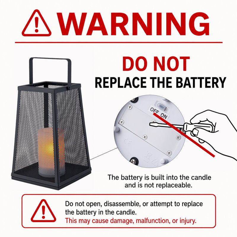 H10" Solar Outdoor Lantern with Flickering Candle Light Modern Metal Mesh Patio Lantern with Handle Solar Powered Decorative Lantern for Garden Deck Pathway Camping image number 3