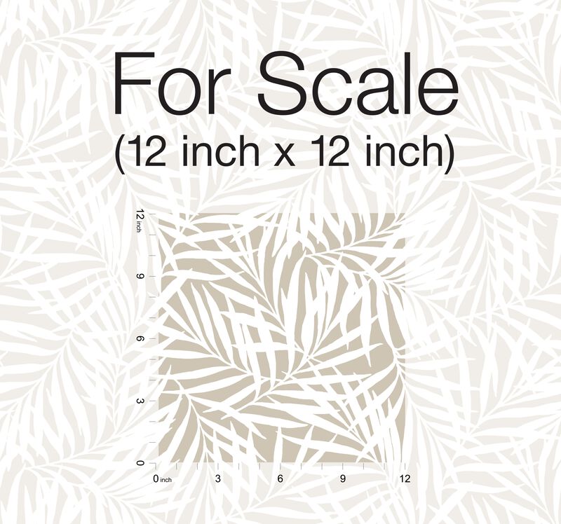 Oahu Fronds Off White Peel & Stick Wallpaper (Double Roll) image number 7