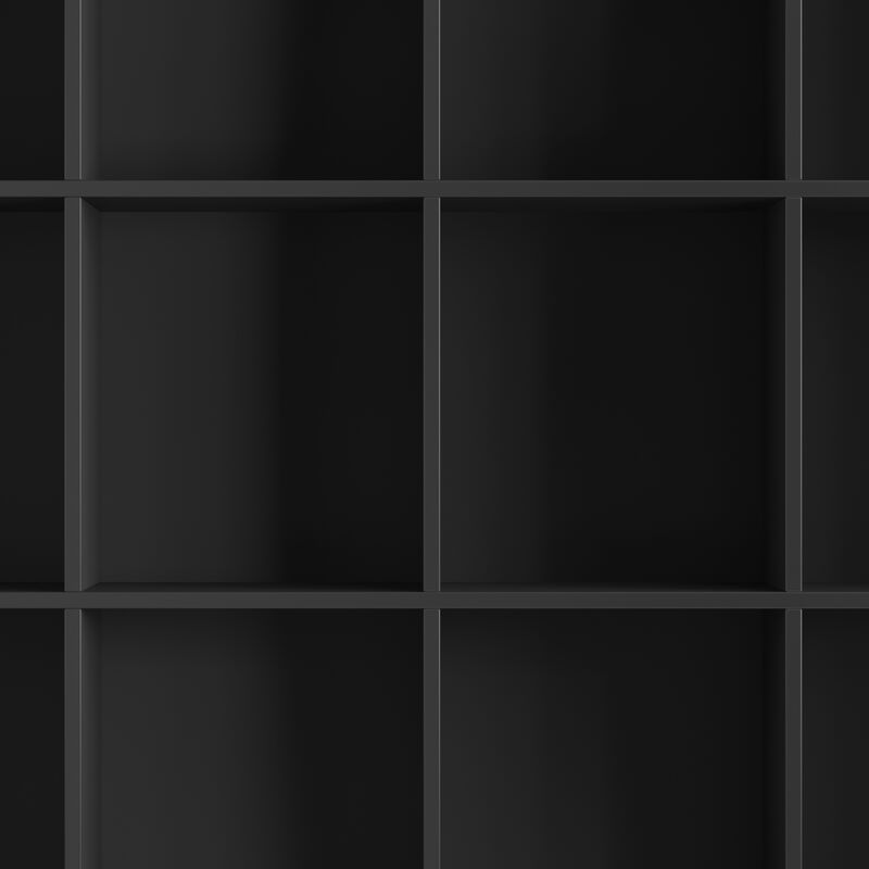 Acadian SOLID WOOD 48 inch x 57 inch Transitional 12 Cube Storage in Black