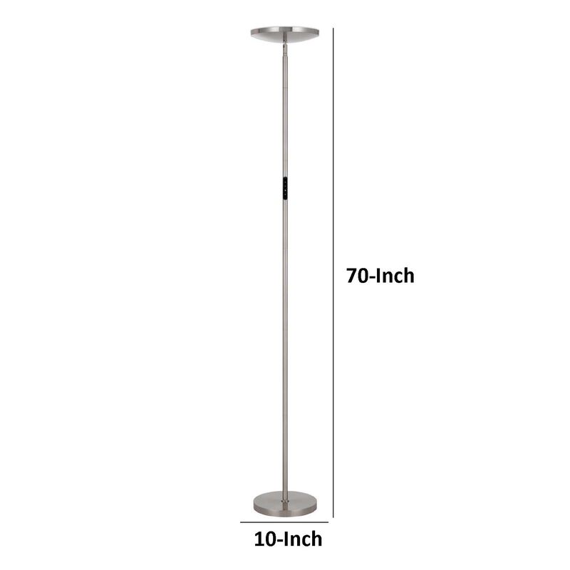 Floor Lamp with LED Torchiere, Touch Dimmer, 70 Inch Brushed Steel image number 7