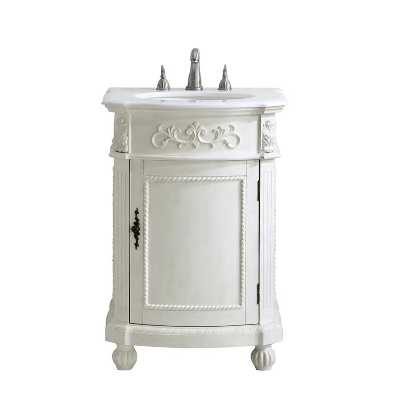 Elegant Kitchen and Bath 24 inch Single Bathroom vanity in Antique White