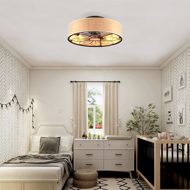 ELEMENT ACE 20 Inch Lotus Design Fabric Bladeless Ceiling Fan With Remote Control Reversible Rotation 6 Speed Settings Quiet Operation Ideal For Living Room Bedroom Kitchen Dining Room Hallway image number 8