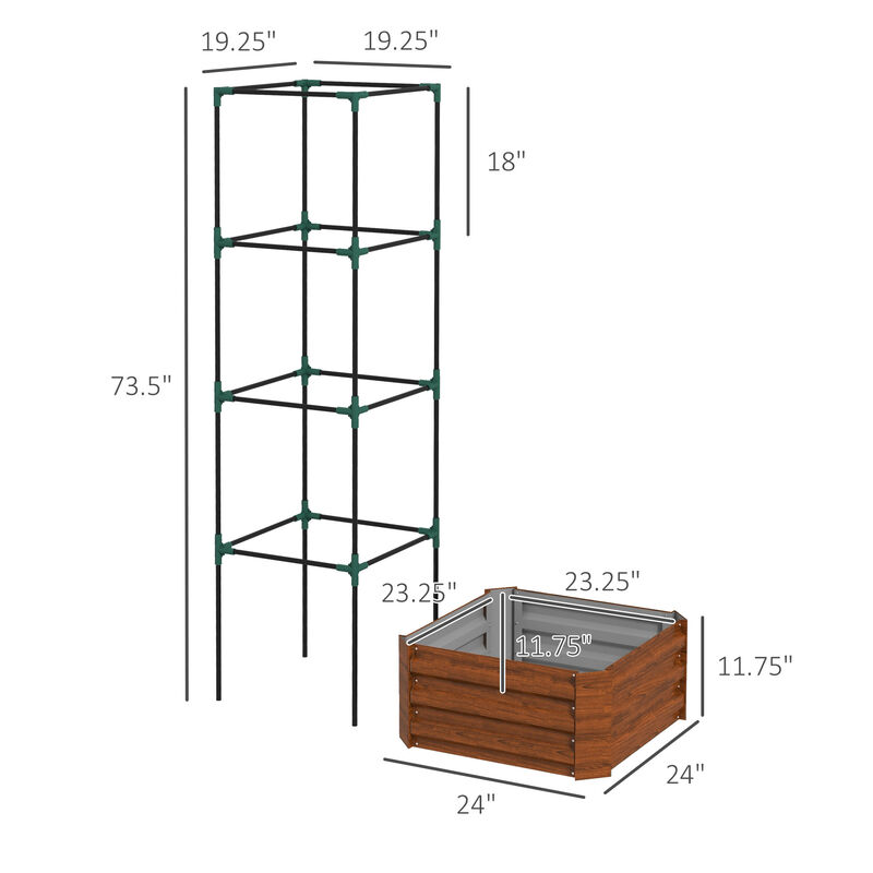 Hivvago Elevated Garden Bed with Integrated Vine Support. image number 2