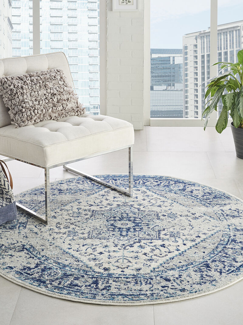 Tranquil TRA06 Ivory/Light Blue 7&rsquo;10&rdquo; x Round Rug image number 6