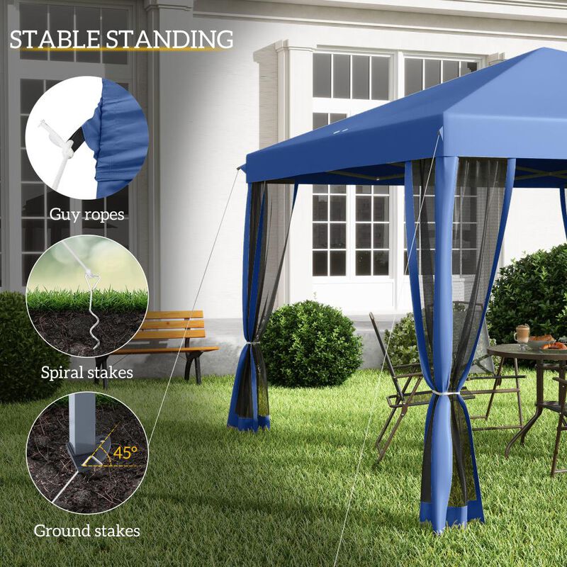 Hivvago 10' x 10' Pop Up Canopy Tent with Netting and Carry Bag image number 4