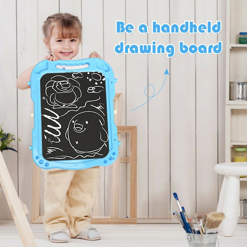 Adjustable Height Kids Art Easel with Magnetic Double-Sided Whiteboard